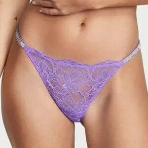 New Victoria’s Secret VERY SEXY Bombshell Shine Strap Brazilian Panty Lilac XS